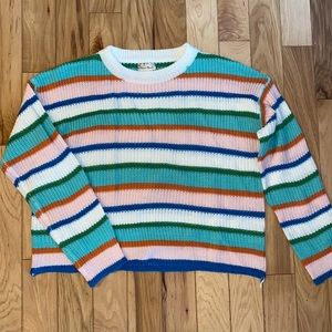 Hem and Thread Striped Sweater